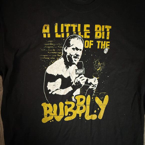 Gildan Ultra Cotton “A Little Bit of the Bubbly” Chris Jericho AEW Graphic Tee - Picture 3 of 6